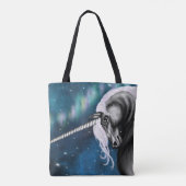 Celestial Guardian: Graues Einhorn mit Aurora Tanz Tasche (Rückseite)