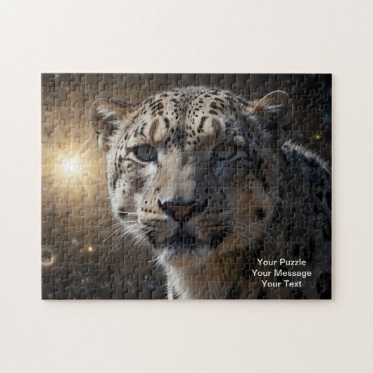 Celestial Guardian - Schneeleopard Puzzle (Horizontal)