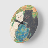 Celestial Guardians: Cosmic Harmony Runde Wanduhr (Winkel)