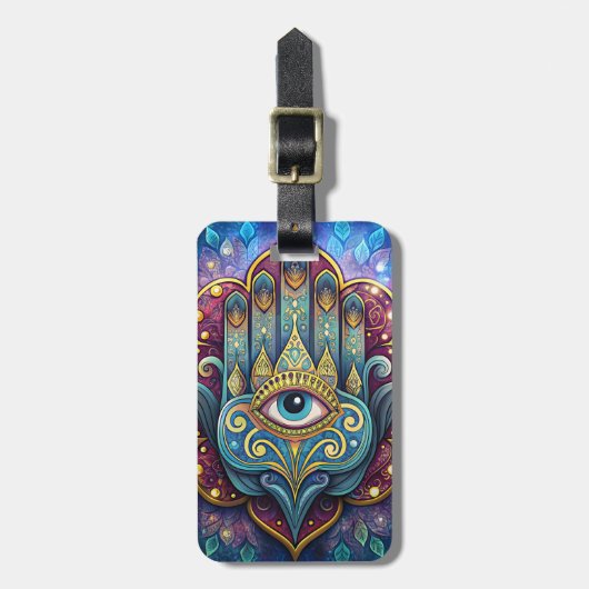 Celestial Hamsa Gepäckanhänger (Vorderseite vertikal)