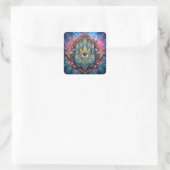 Celestial Hamsa Quadratischer Aufkleber (Tasche)