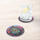 Celestial Hamsa  Runder Pappuntersetzer (Vor Ort)