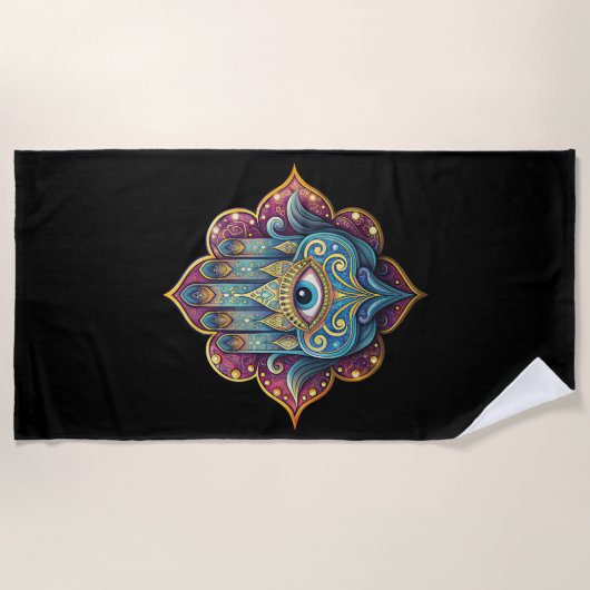 Celestial Hamsa  Strandtuch (Vorderseite)
