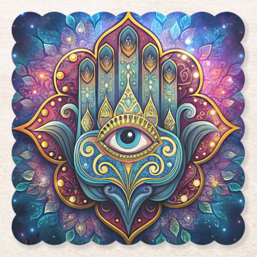 Celestial Hamsa Untersetzer (Vorderseite)