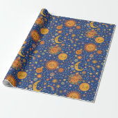 Celestial Hand Drawn Pattern - Wrapping Paper Roll Geschenkpapier (Ungerollt)