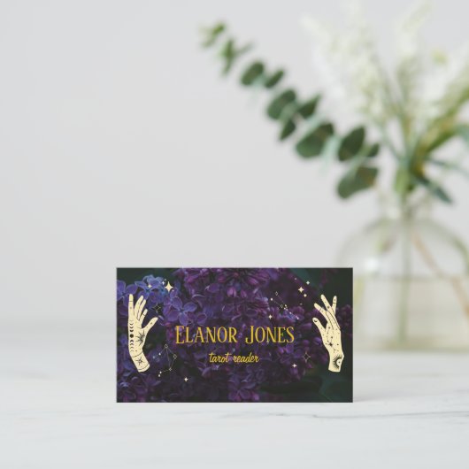 Celestial Hands Tarot Reader Business Cards Visitenkarte (Stehend Vorderseite)