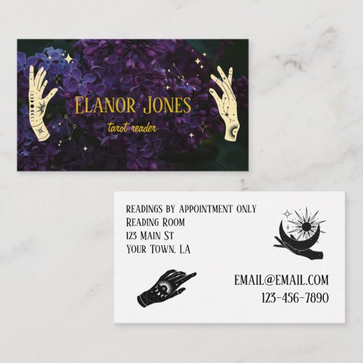 Celestial Hands Tarot Reader Business Cards Visitenkarte (Vorne/Hinten)