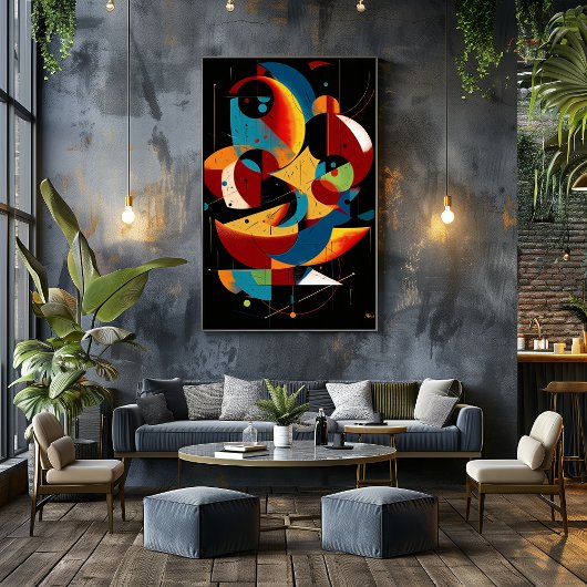 Celestial Harmony – Dynamic Geometric Abstract Poster