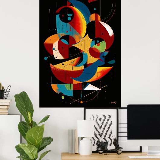 Celestial Harmony – Dynamic Geometric Abstract Poster (Heimbüro)