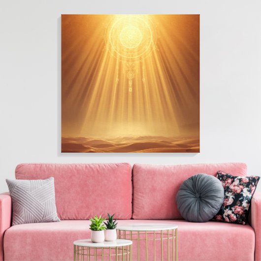 Celestial Harmony Gateway Boho Wall Art | Sacred Leinwanddruck (Insitu (Wohnzimmer))