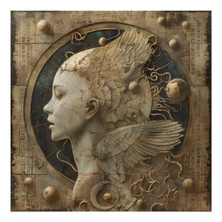 Celestial Harmony - Steampunk Angelic Fotodruck