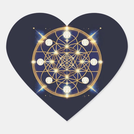 Celestial Harmony – The Light Within the Grid Herz-Aufkleber (Vorderseite)