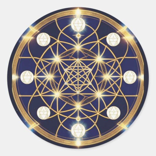 Celestial Harmony – The Light Within the Grid Runder Aufkleber (Vorderseite)