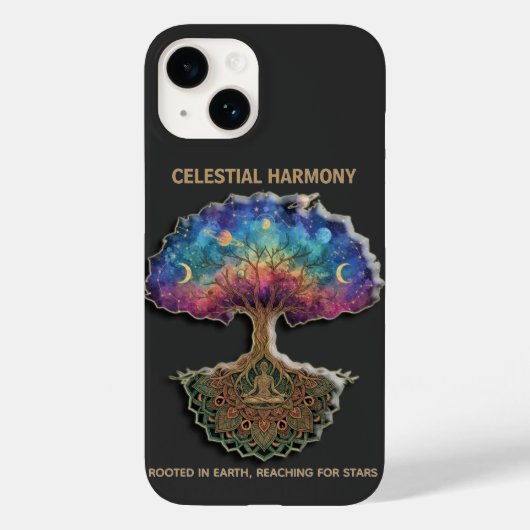 Celestial Harmony Tree | Cosmic Meditation Mandala Case-Mate iPhone Hülle (Rückseite)