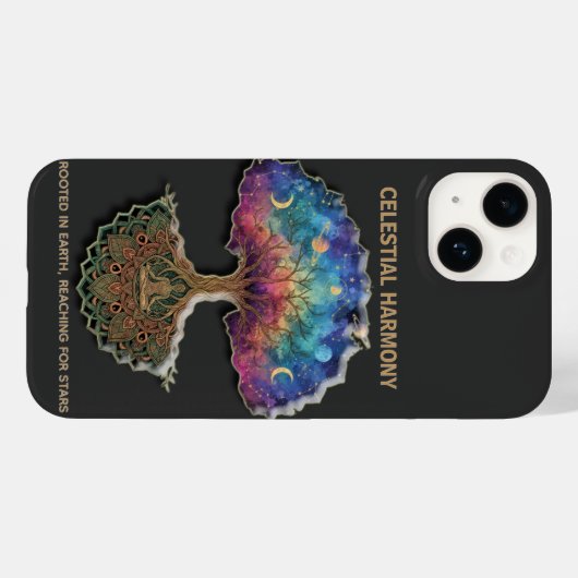 Celestial Harmony Tree | Cosmic Meditation Mandala Case-Mate iPhone Hülle (Rückseite (Horizontal))