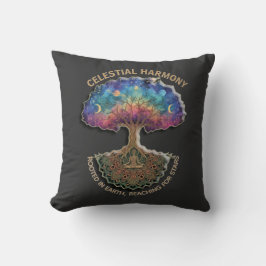 Celestial Harmony Tree - Cosmic Meditation Mandala Kissen