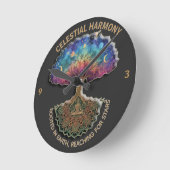 Celestial Harmony Tree - Cosmic Meditation Mandala Runde Wanduhr (Winkel)