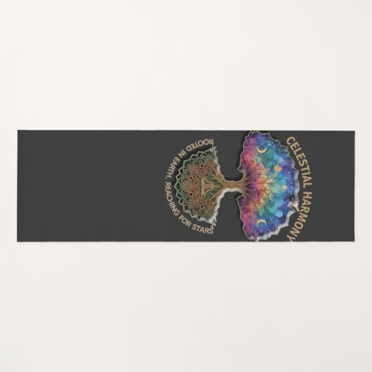 Celestial Harmony Tree | Cosmic Meditation Mandala Yogamatte (Vorderseite (Horizontal))