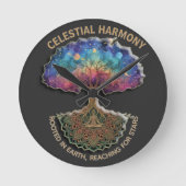 Celestial Harmony Tree | Meditation (NO NUMBERS) Runde Wanduhr (Vorderseite)