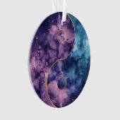 Celestial Harmony: Watercolor Nebula Yin Yang Ornament (Vorderseite)