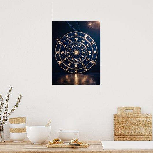 Celestial Harmony: Zodiac Mandala Symphony Poster (Küche)