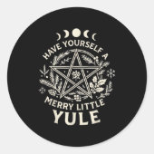 Celestial Have Yourself A Merry Little Solstice Yu Runder Aufkleber (Vorderseite)