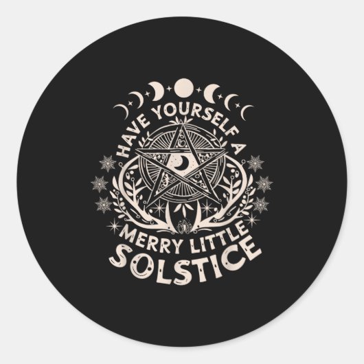 Celestial Have Yourself A Merry Little Solstice Yu Runder Aufkleber (Vorderseite)