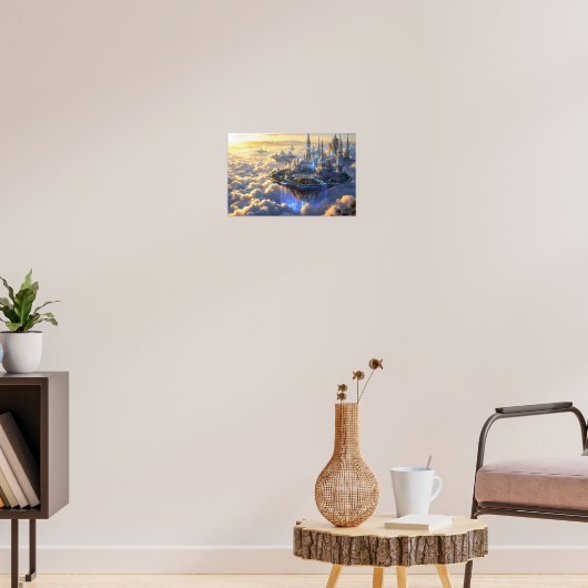Celestial Haven: The Floating Citadel Poster (Wohnzimmer 3)