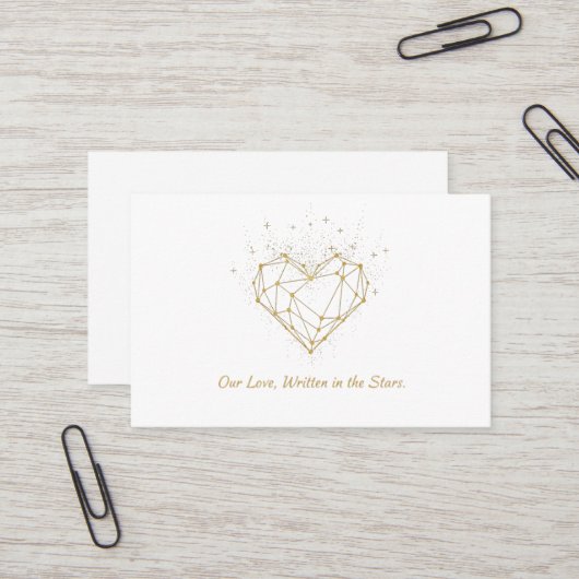 Celestial Heart Constellation Greeting Card - love Visitenkarte (Vorderseite/Rückseite Beispiel)