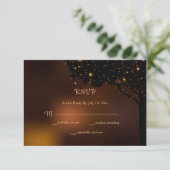 Celestial Herbst Night Light Wedding RSVP Karte (Stehend Vorderseite)