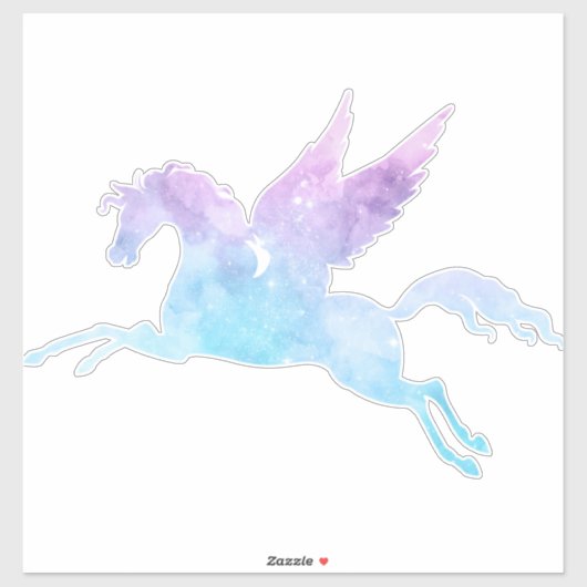 Celestial Holographic Rainbow Pegasus XL Vinyl Aufkleber (Blatt)