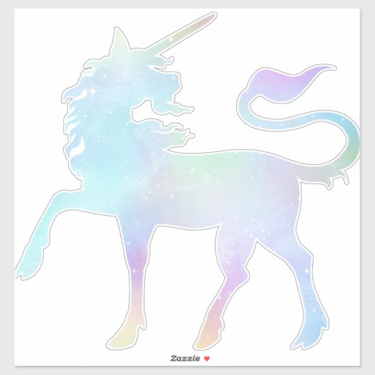 Celestial Holographic Rainbow Unicorn XL Vinyl Aufkleber (Blatt)