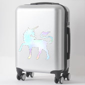Celestial Holographic Rainbow Unicorn XL Vinyl Aufkleber (Koffer)