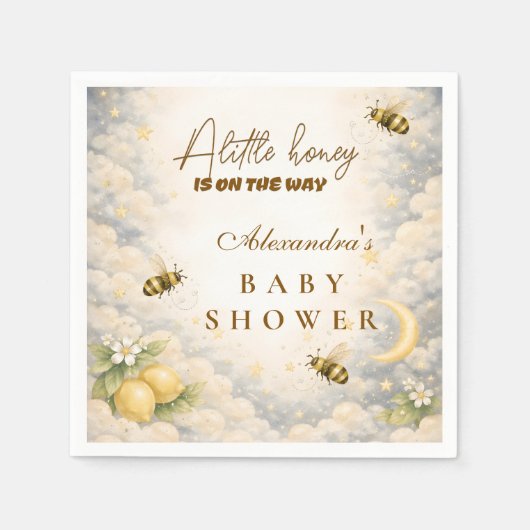 Celestial Honey Bee Baby Shower Serviette (Vorderseite)