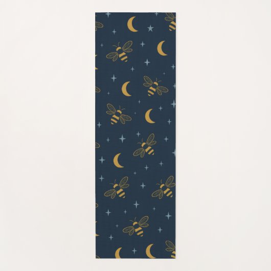 Celestial Honeybee Yoga Mat – Moon & Stars Pattern Yogamatte (Vorderseite)