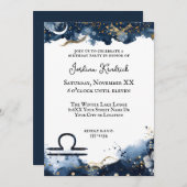 Celestial Horoscope Libra Geburtstag Einladung (Vorne/Hinten)