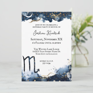 Celestial Horoscope Scorpio Geburtstag Einladung