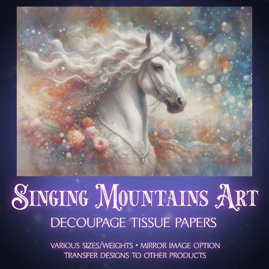 Celestial Horse Fantasy Galaxy Decoupage Seidenpapier