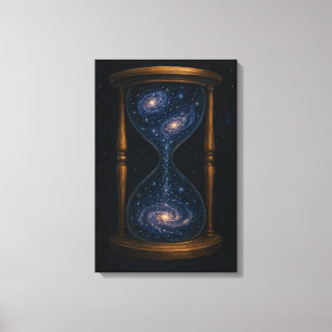 Celestial Hourglass mit blühenden Galaxien Leinwanddruck
