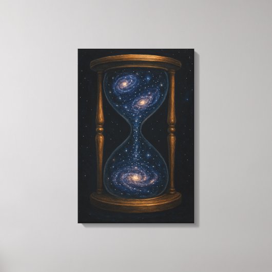 Celestial Hourglass mit blühenden Galaxien Leinwanddruck (Vorderseite)
