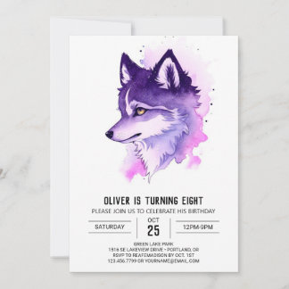Celestial Howl: Wolf zum Geburtstag Einladung