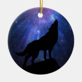 Celestial Howling Wolf Keramikornament (Vorne)