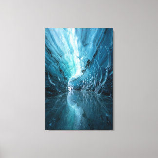 Celestial Ice Cave -Sapphire Blue Abstract Realism Leinwanddruck