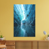 Celestial Ice Cave -Sapphire Blue Abstract Realism Leinwanddruck (Insitu (Wohnzimmer))