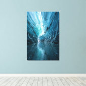 Celestial Ice Cave -Sapphire Blue Abstract Realism Leinwanddruck (Insitu (Holzboden))