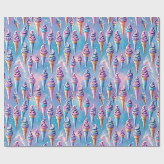 Celestial Ice Cream Cones Geschenkpapier (Flach)