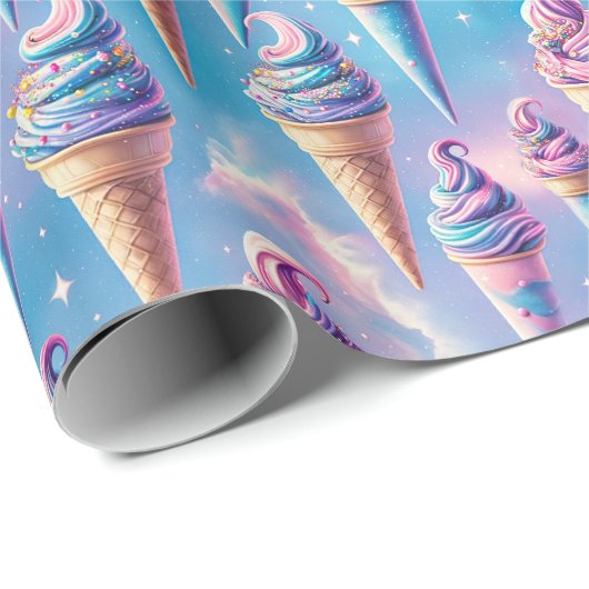 Celestial Ice Cream Cones Geschenkpapier (Rolleneckpunkt)