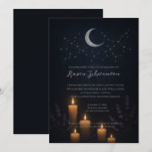 Celestial Indigo Pagan Witch Beerdigung Memorial Einladung (Vorne/Hinten)