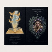 Celestial Indigo Pagan Witch Beerdigung Programm (Außenseite Aufgefaltet)