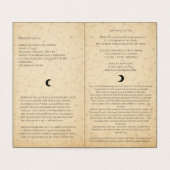 Celestial Indigo Pagan Witch Beerdigung Programm (Innenseite Aufgefaltet)